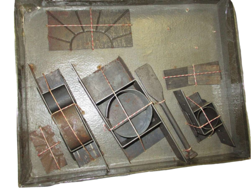 1916 Antique Toycrete Make Your Own Stone Blocks With Metal Tools Mold Kit