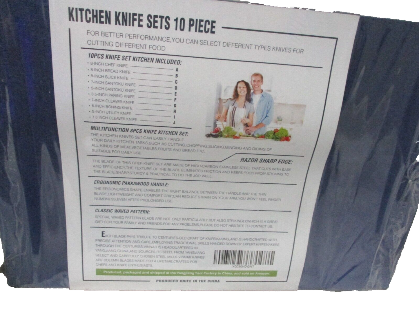 10-Piece Kitchen Knife Set With Wooden Block High Carbon Stainless Forged