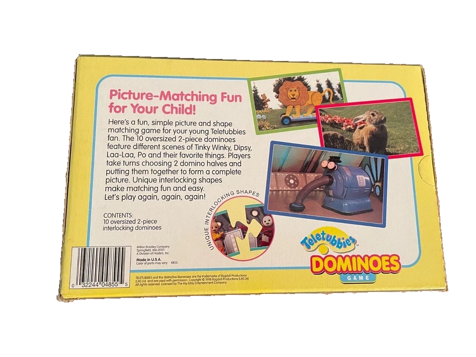 Vintage Milton Bradley Sealed Game 1998 Teletubbies Dominoes Puzzle