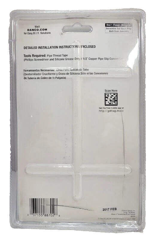 DANCO#88702 Universal Chrome Tub Spout Replaces all Connections