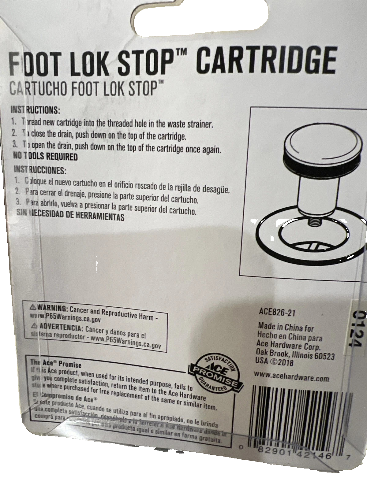 Foot Lok Stop Cartridges Chrome 5/16" X 2" New 42146