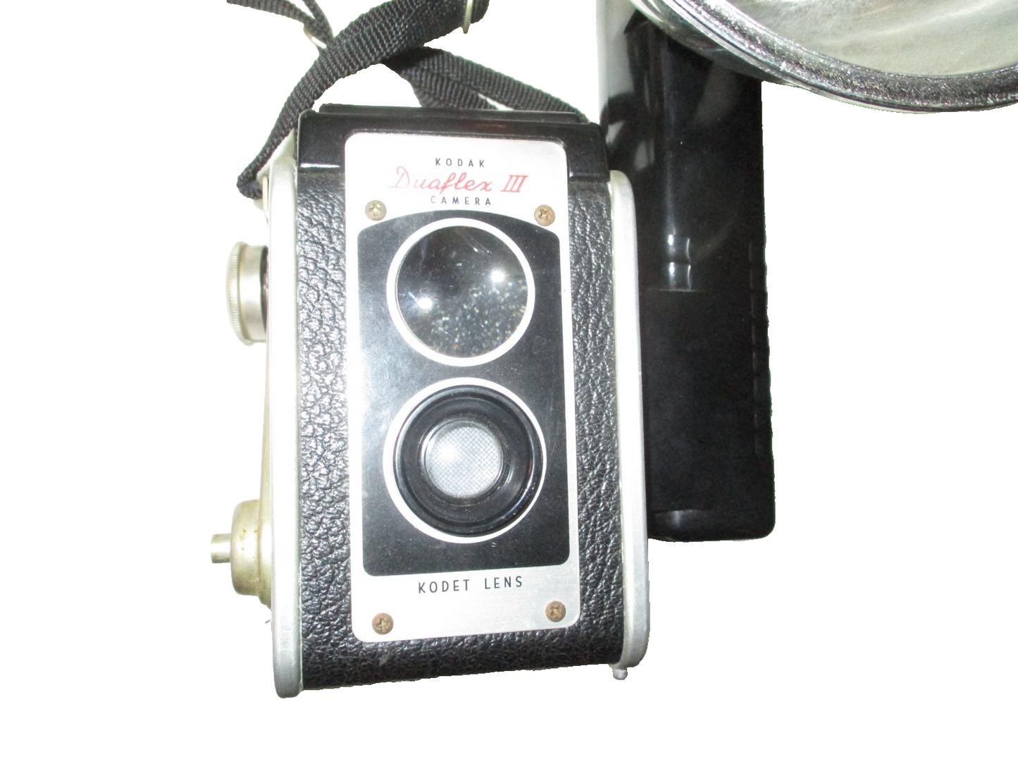 Vintage 1950's Kodak Duaflex Ill 72mm Camera with Kodet Lens & Flash Holder