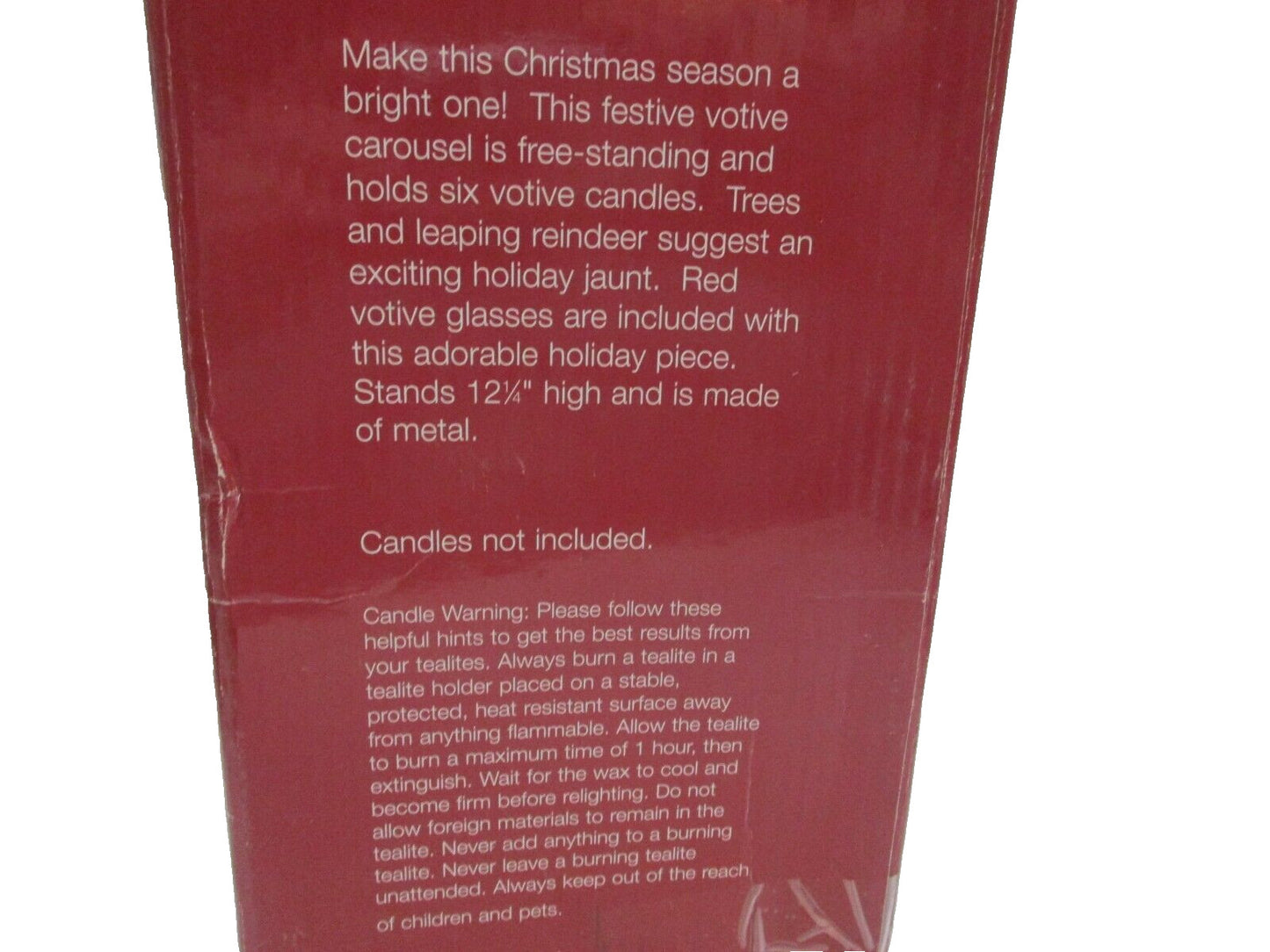 Vintage Christmas Wonder Sleigh Ride 6 Votive Carousel Glass Candle Holders