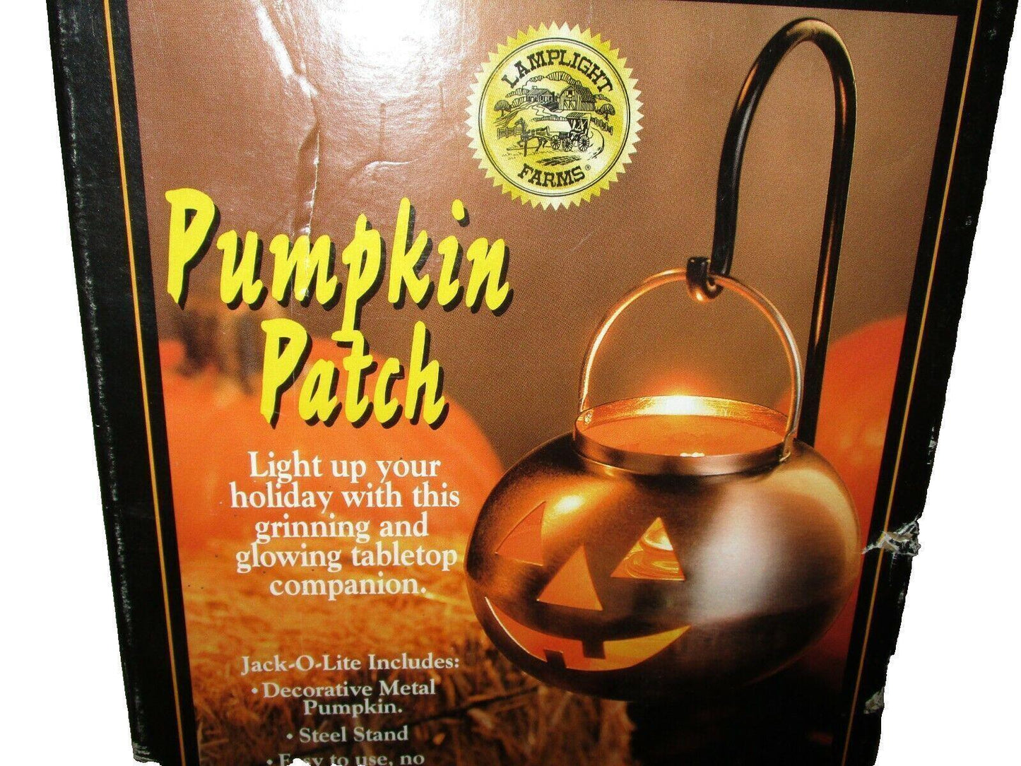Jack-O-Lite Pumpkin Patch IndoorOutdoor Metal Lamplight With Steel Stand