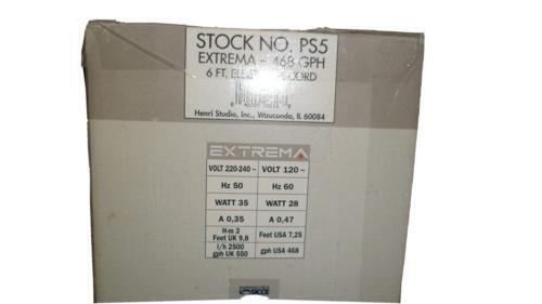 Vintage Henri Studio Extrema 468 GPH PS5 Fountain Pump 120V