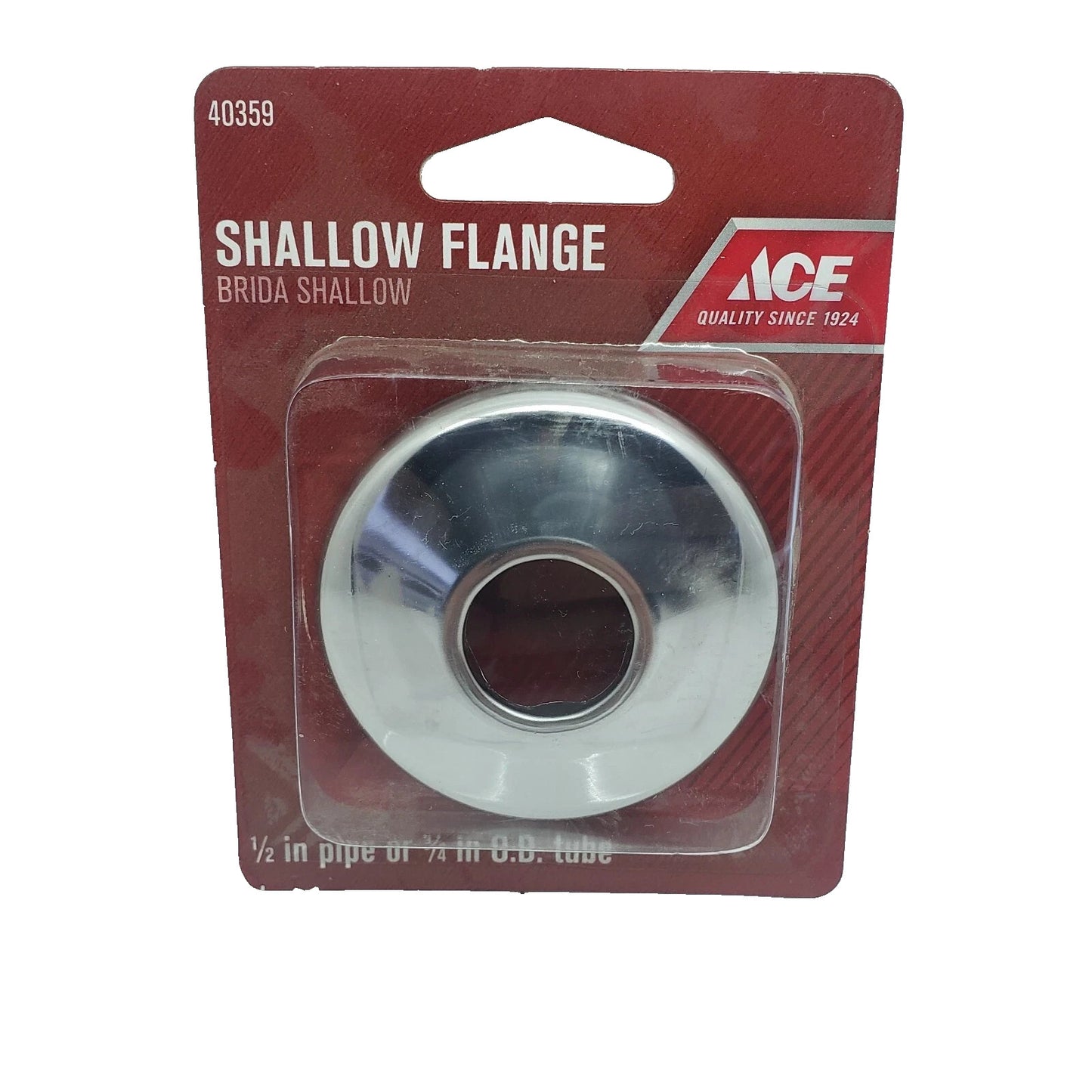 ACE Shallow Flange Chrome Metal 1/2 " pipe or 3/4" O.D. Tube #40359