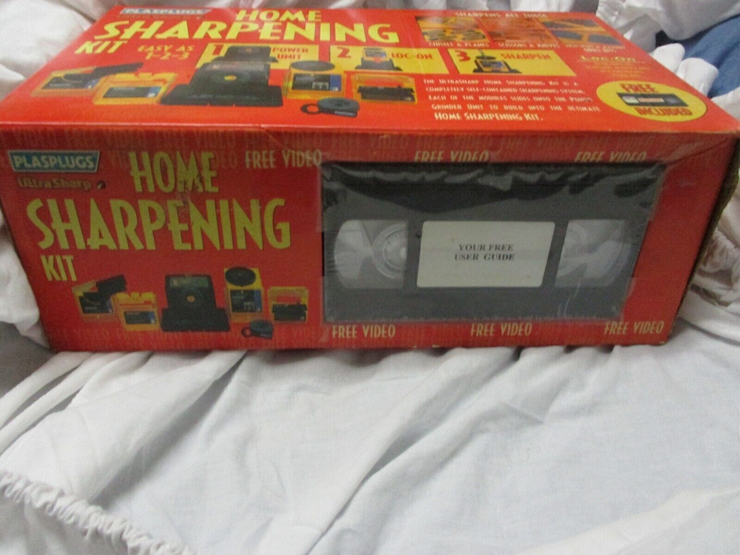 Plasplugs Ultrasharp HomeE Sharpening Kit w/tools, knives,drillbits & VCR video