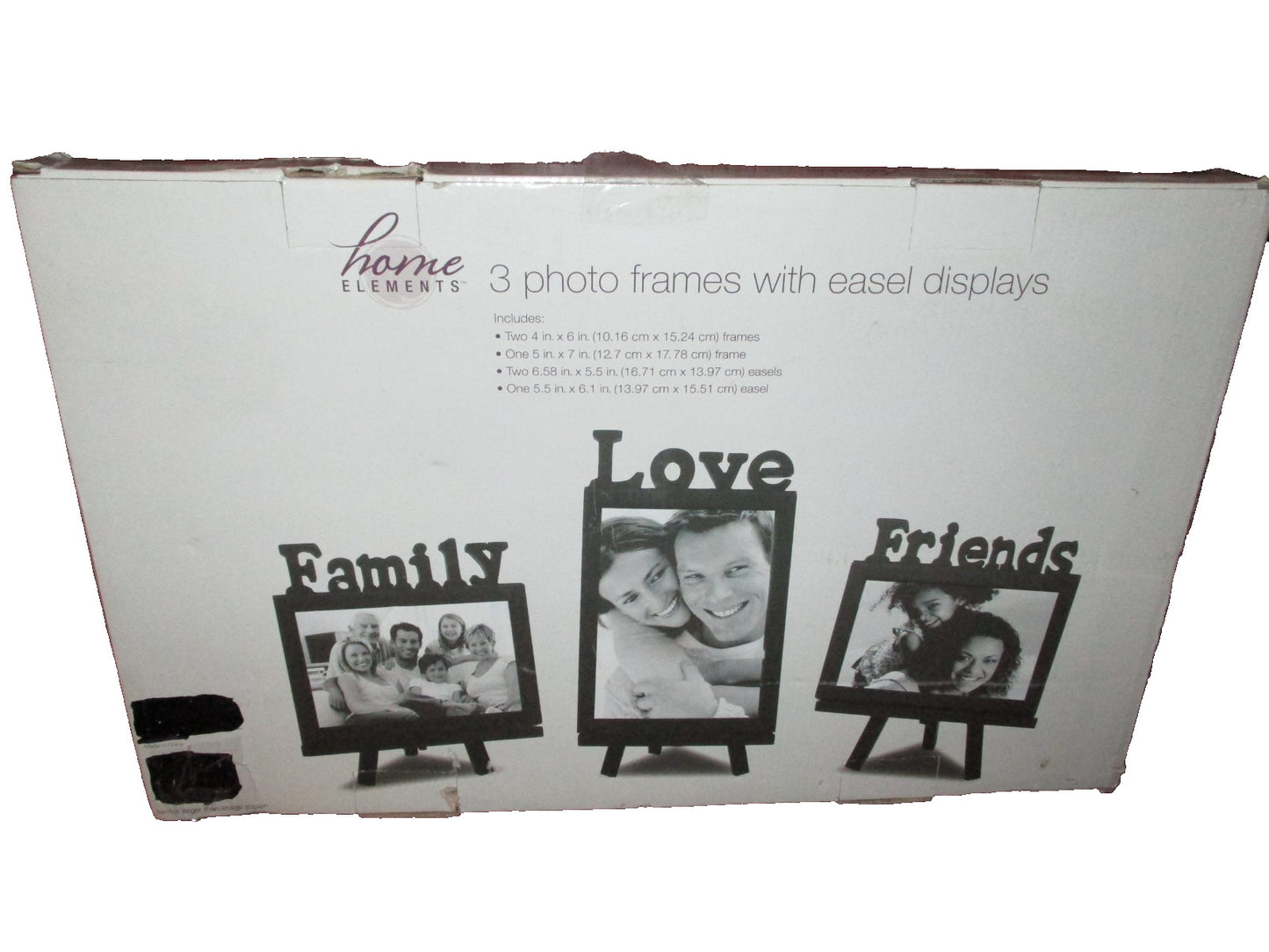 Home Elements 3 Photo Wood Frames with Easel Displays