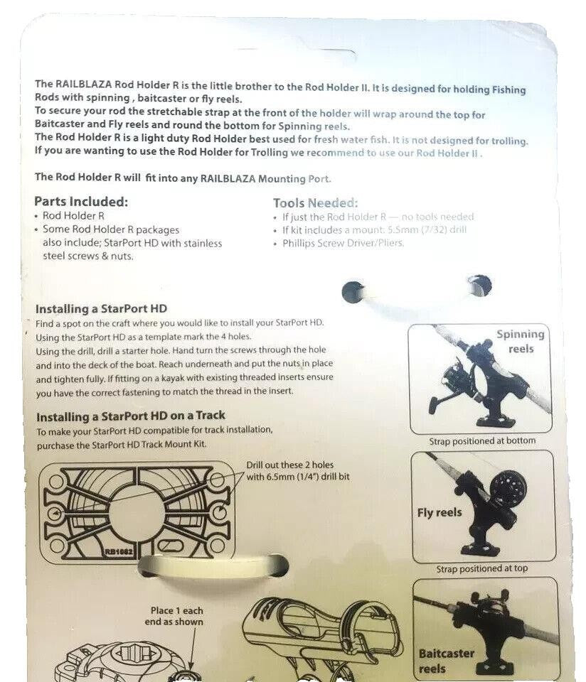 Railblaza Rod Holder R & Starport HD Black #04-4082-11