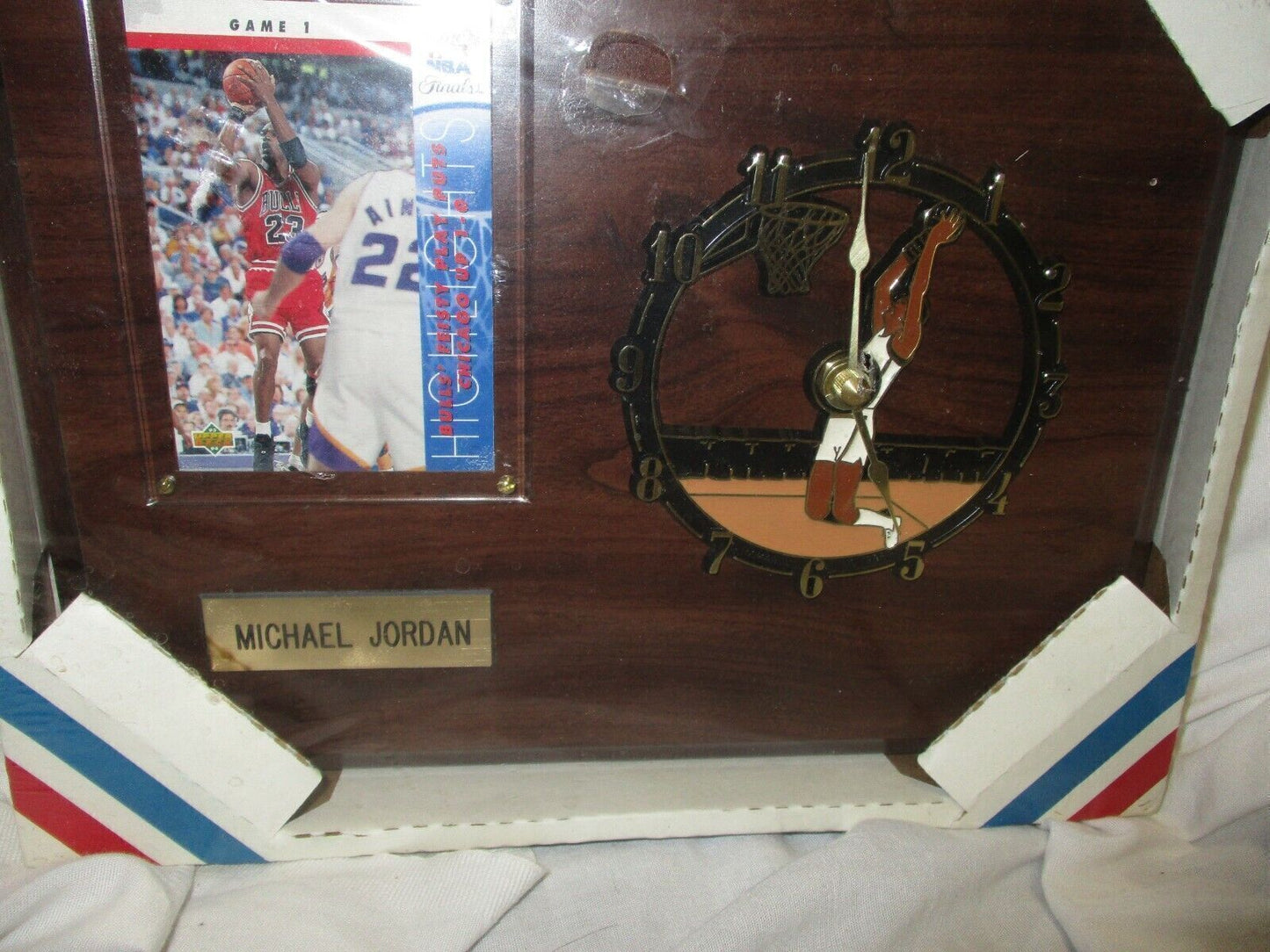 1993 Michael Jordan Chaney Clock on Wood Wall Plaque with NBA Picture