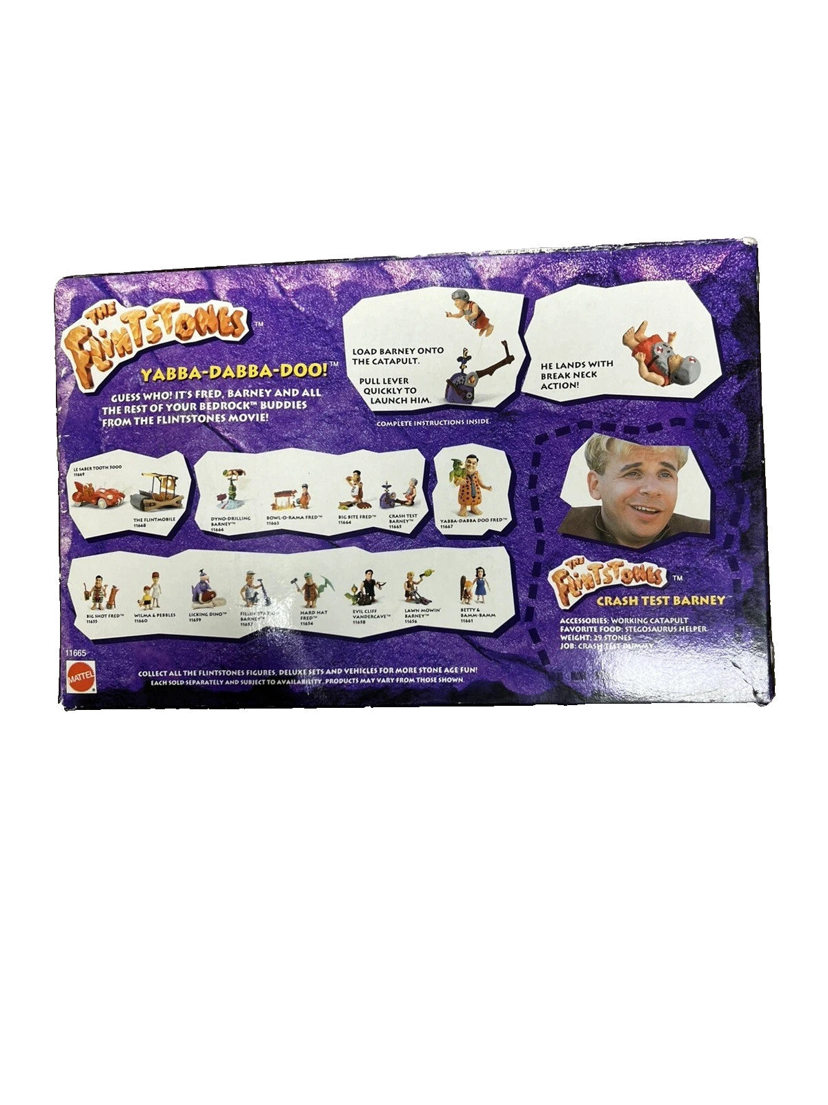 1993 The Flintstones Crash Test Barney-Mattel-5" Action Figure