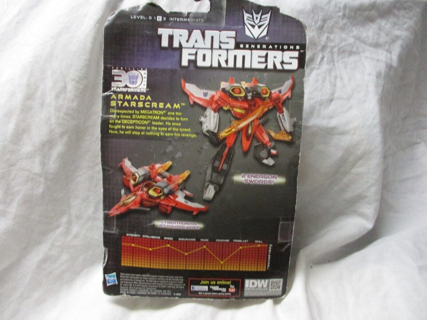 Vintage Transformers IDW Armada Starscream Action Figure 30th Anniversary Hasbro