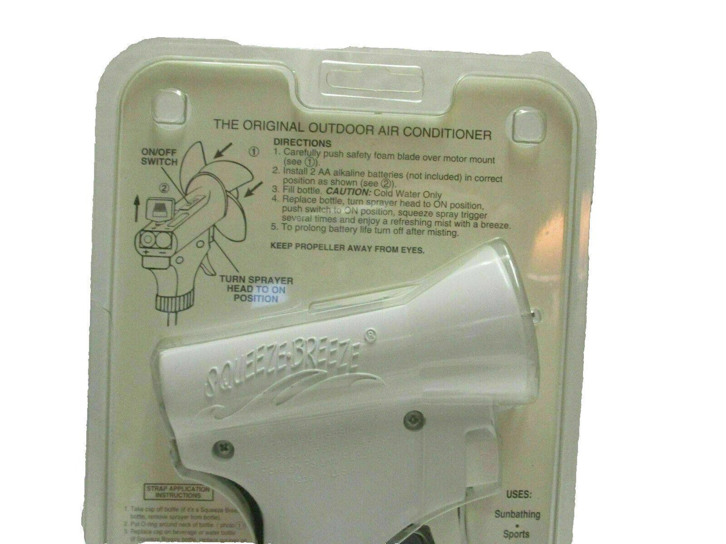 Walt Disney Vintage Mickey & Minnie Squeeze Breeze Water Mist Spray Fan Rare