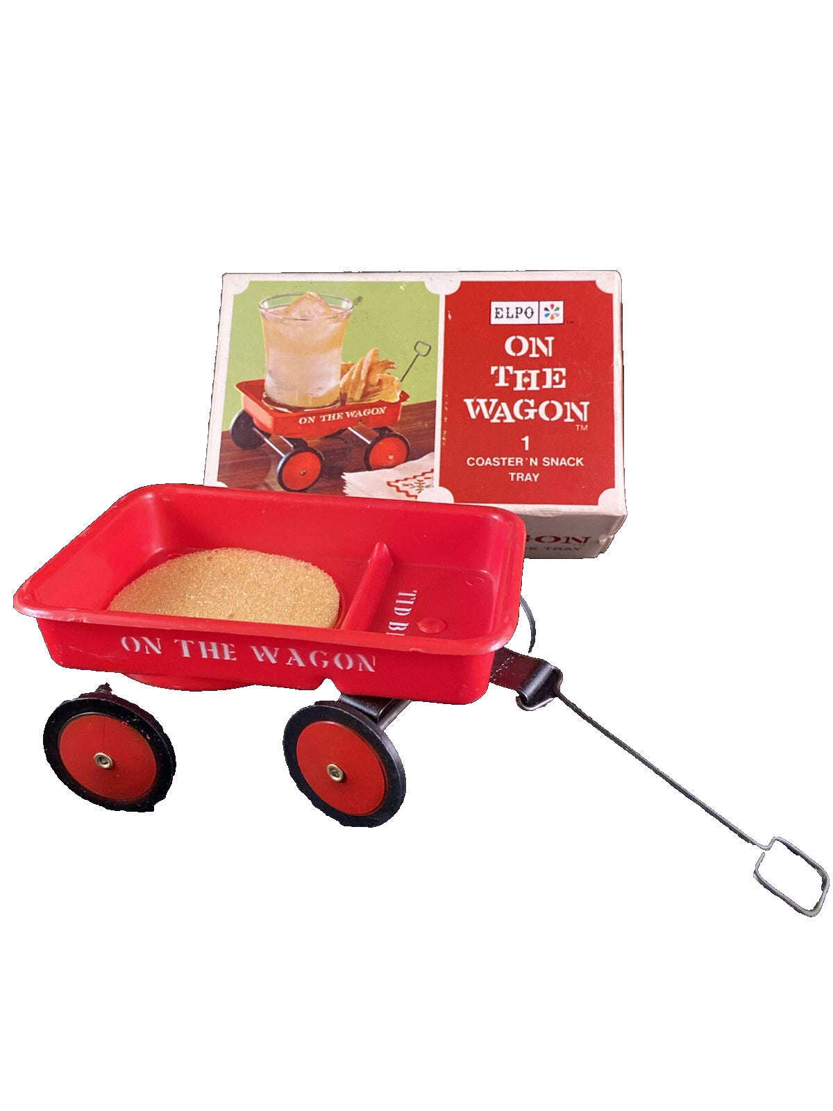 Vintage Elpo On the Wagon 1 Coaster N Snack Tray-Hong Kong 1966