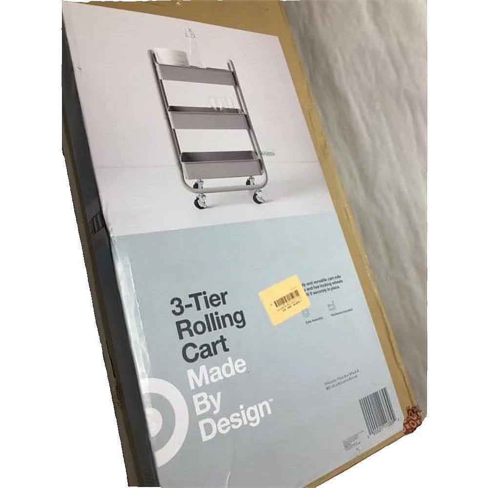 3 Tier Metal Utility Cart Gray 31 3/5"H X 18" W X 14"D