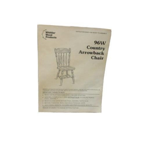 Solid American Hardwood-"Country Arrowback Chair" (Unfinished Kit)
