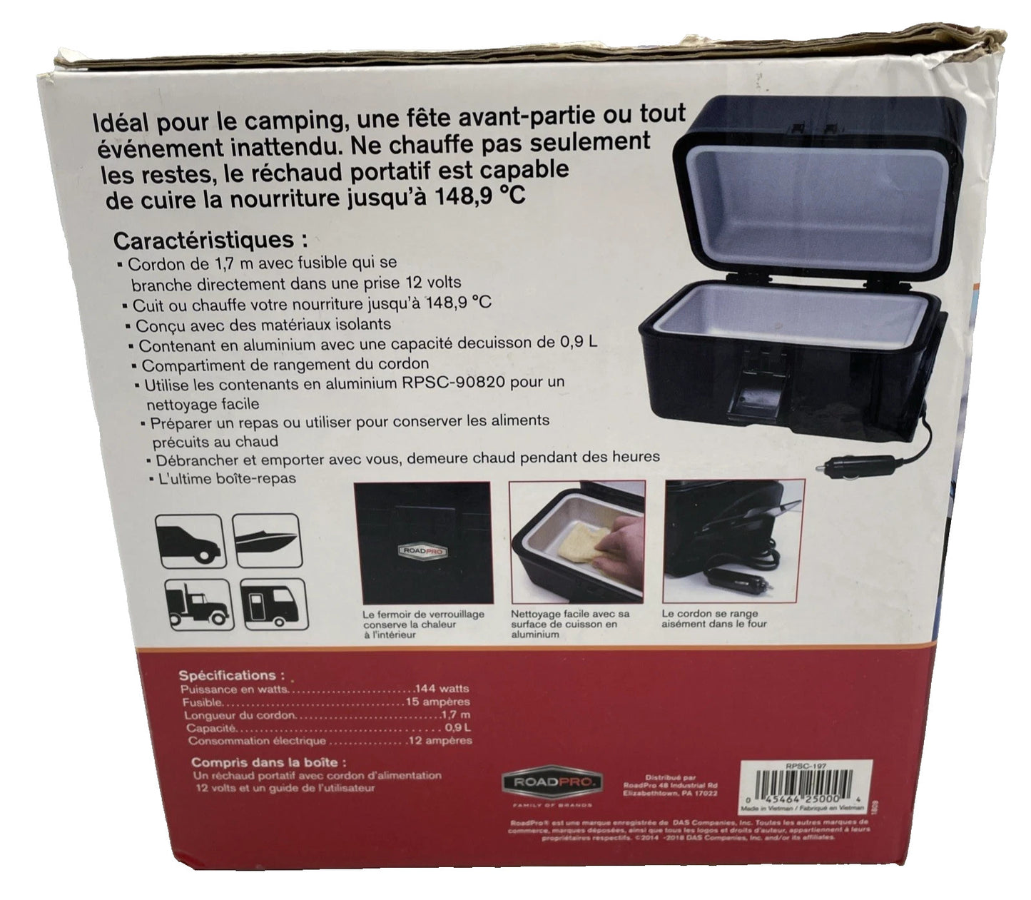 Roadpro 12V All-Purpose Portable Stove for Camping Tailgating Trucking RPSC-197