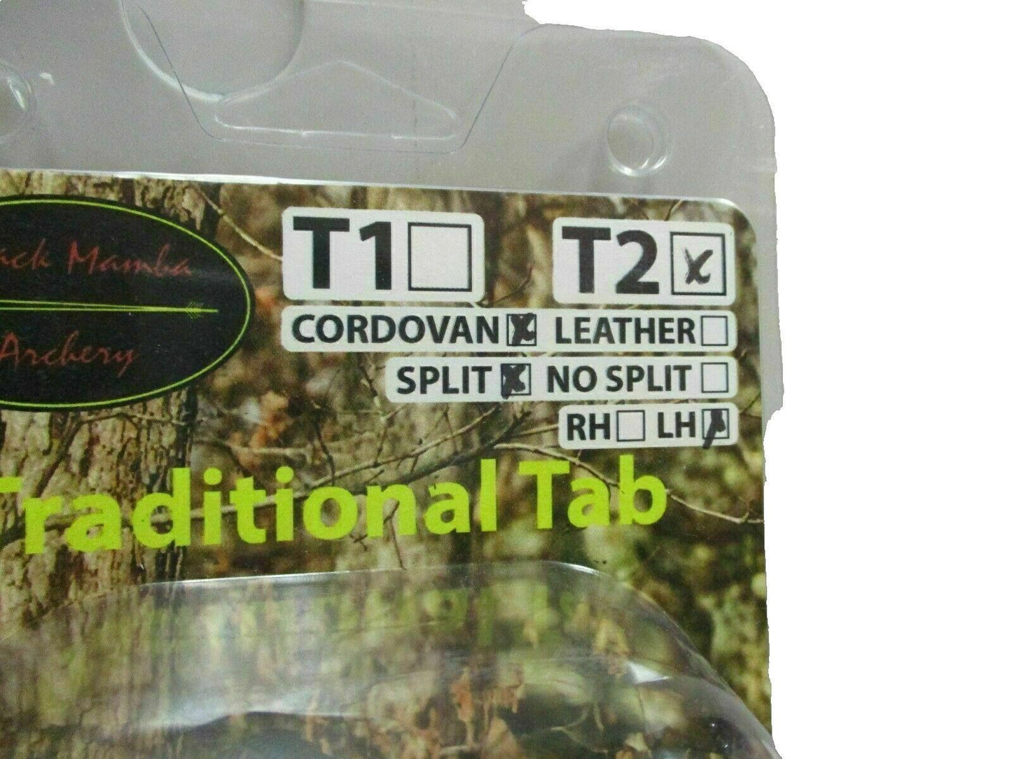 Black Mamba Archery T- 2 Cordovan 2 Finger Tab Release Left Handed Split