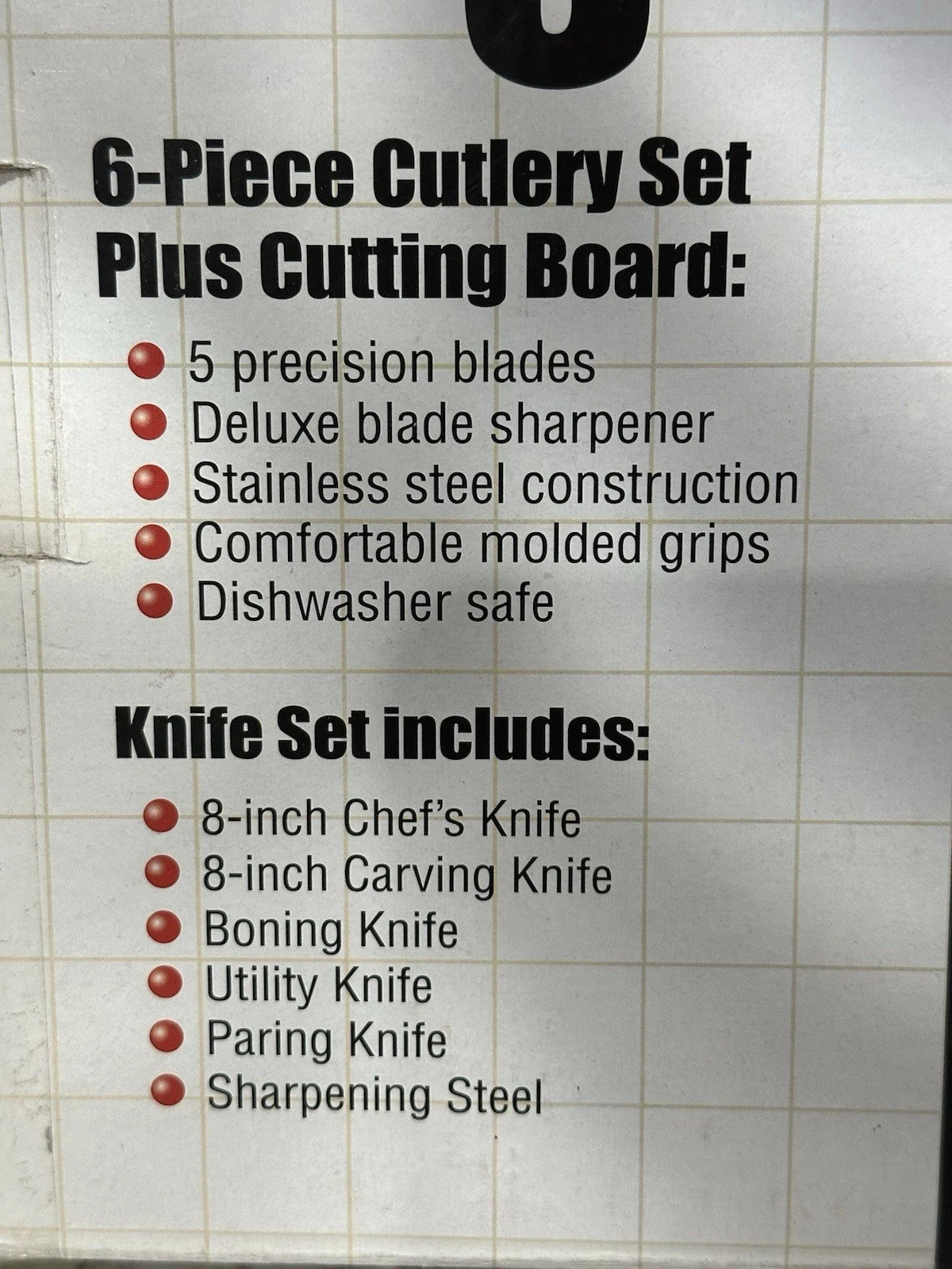 Kuchestolz 6 Piece Precision Cutlery Set 5 Knives & Sharpener