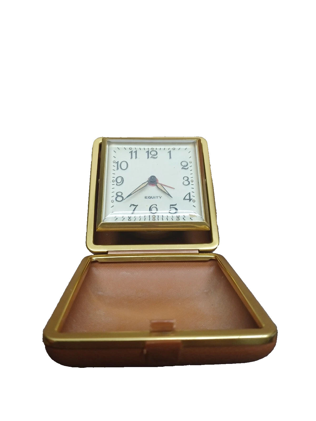 Vintage Equity Gold Vintage Travel Alarm with Built In Case Watch