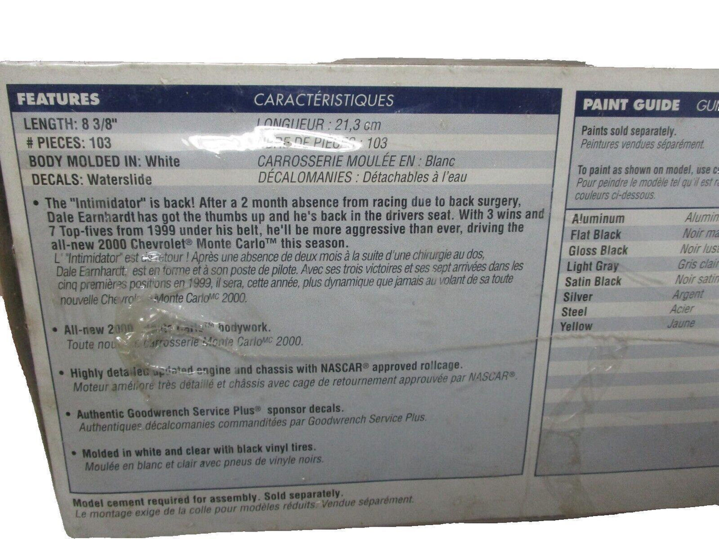 Revell Dale Earnhardt #3 Goodwrench Nascar Champion 2000 Monte Carlo Model Kit