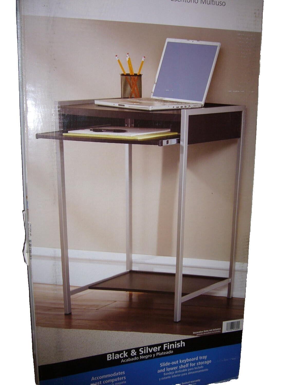 Mainstays Student Writing Desk, Black and Silver Model Number: 9189096W