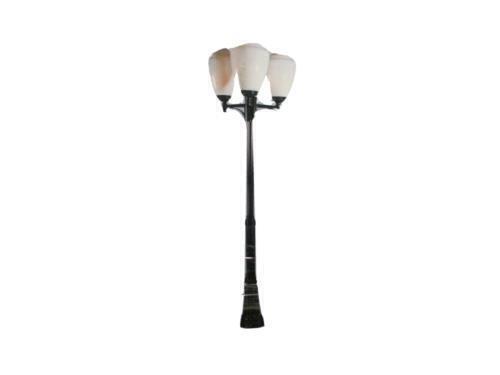 Bel Air 3 Lantern Outdoor Pole Light 7' ft. x 9" in. Tall Black Finish