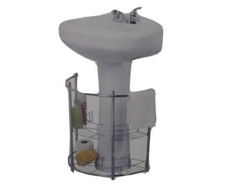 Creative Bath Products Complete Collection Under Pedestal Sink, Chrome