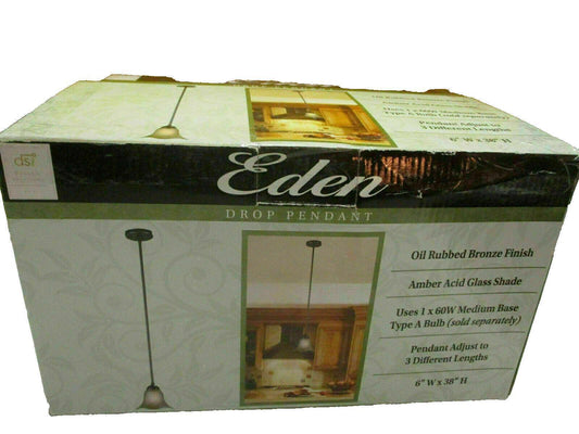 Eden 1-Light Drop Pendant Adjust to Fit 3 Different Lengths 6" W x 38" H