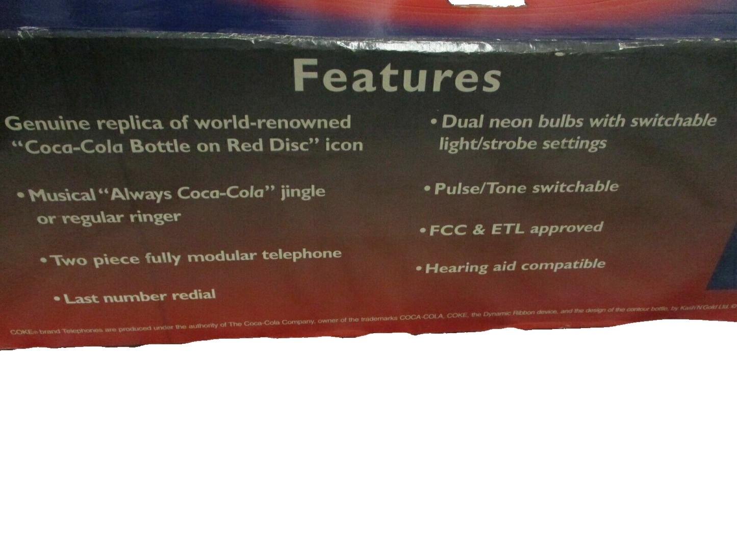 Cola Coca Blinking Disc Telephone Neon Lights Musical Ringer New Old Stock