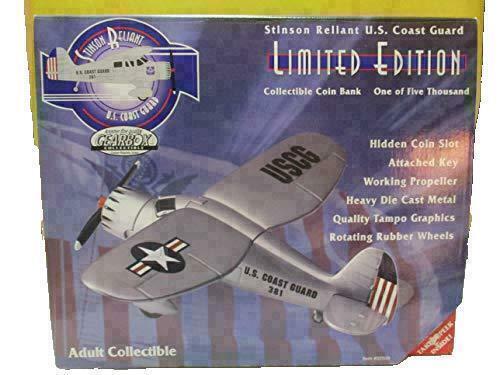 Gearbox Stinson Reliant U.S. Coast Guard Airplane Die Cast Coin Bank