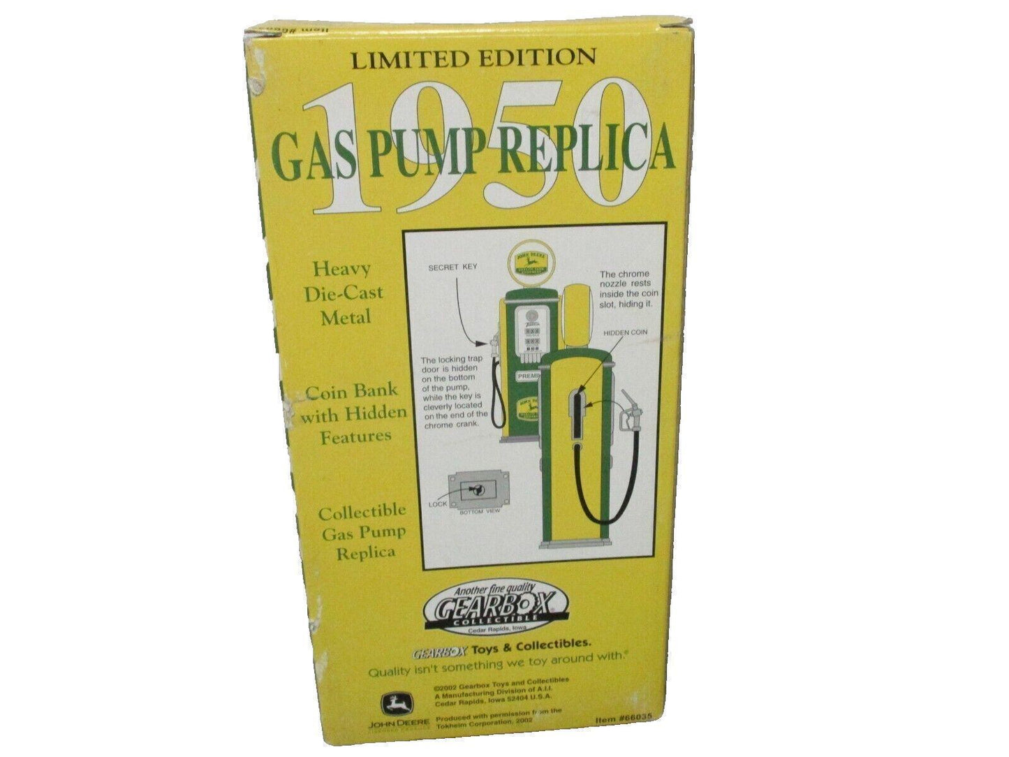 Gearbox John Deere Metal Gas Pump Coin Bank