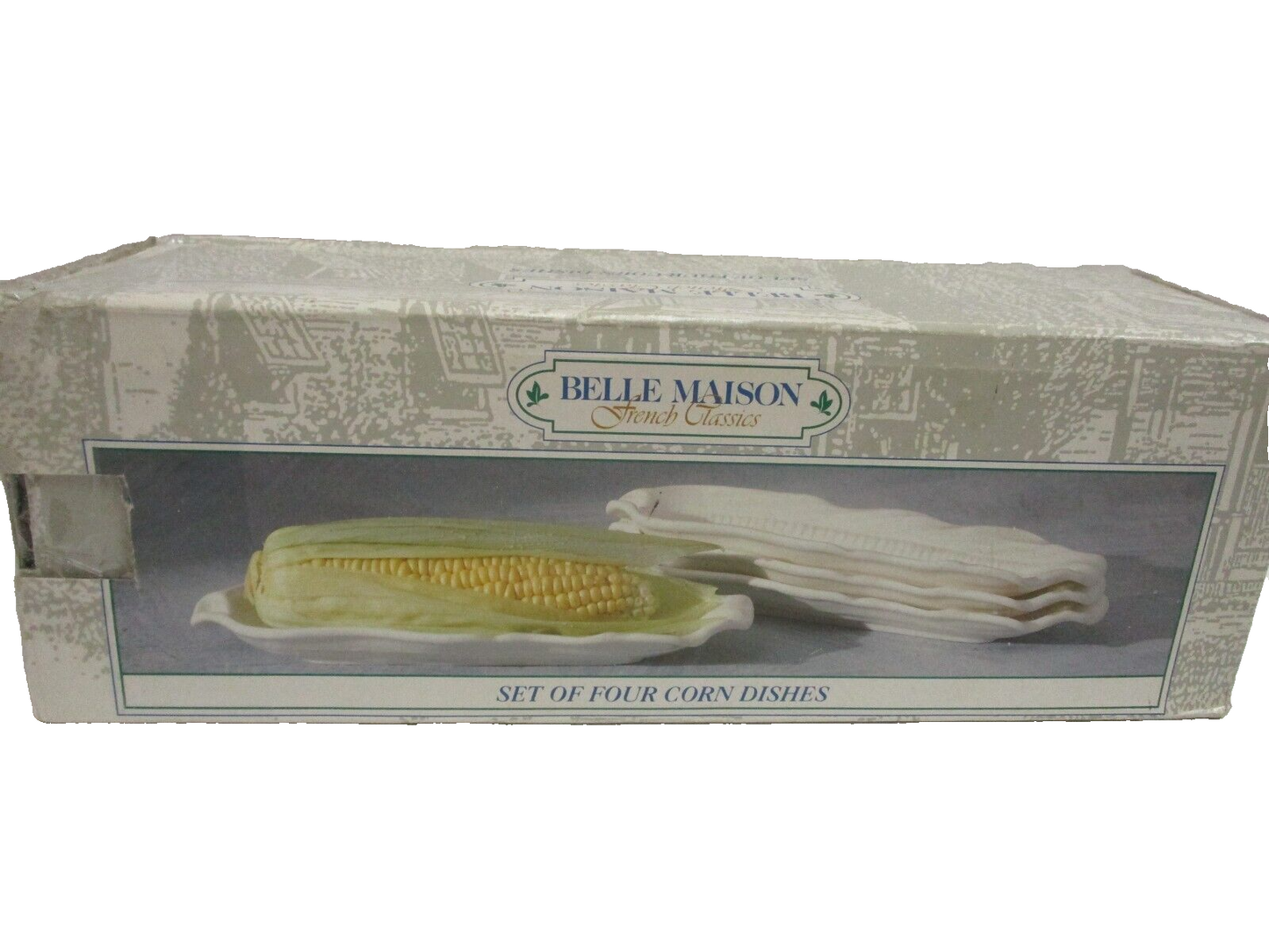 Belle Maison French Classic White Porcelain Corn Dishes Set Of 4 1989  Japan