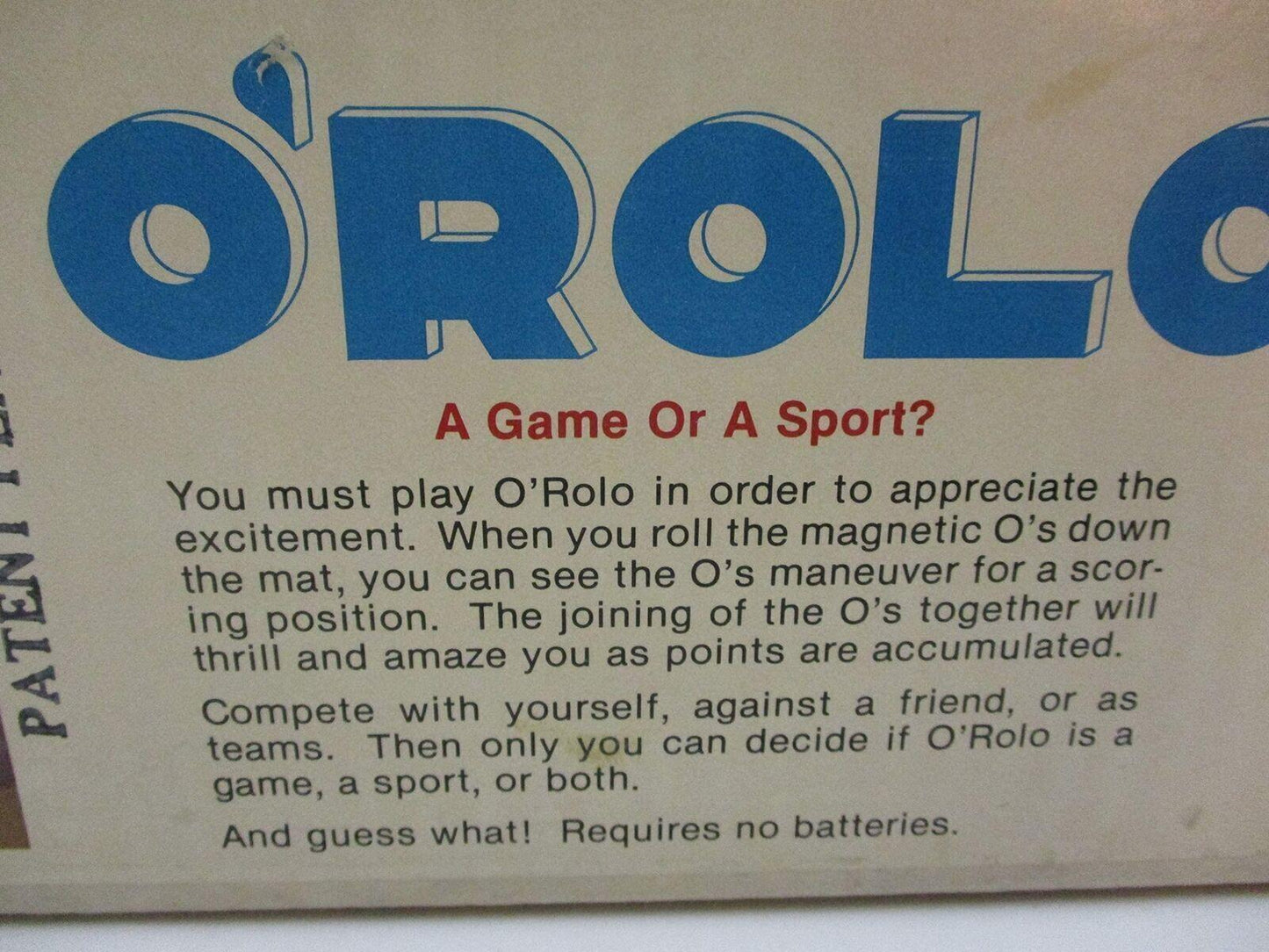 Vintage O'rolo A Game of Sport Rare and Hard to Find