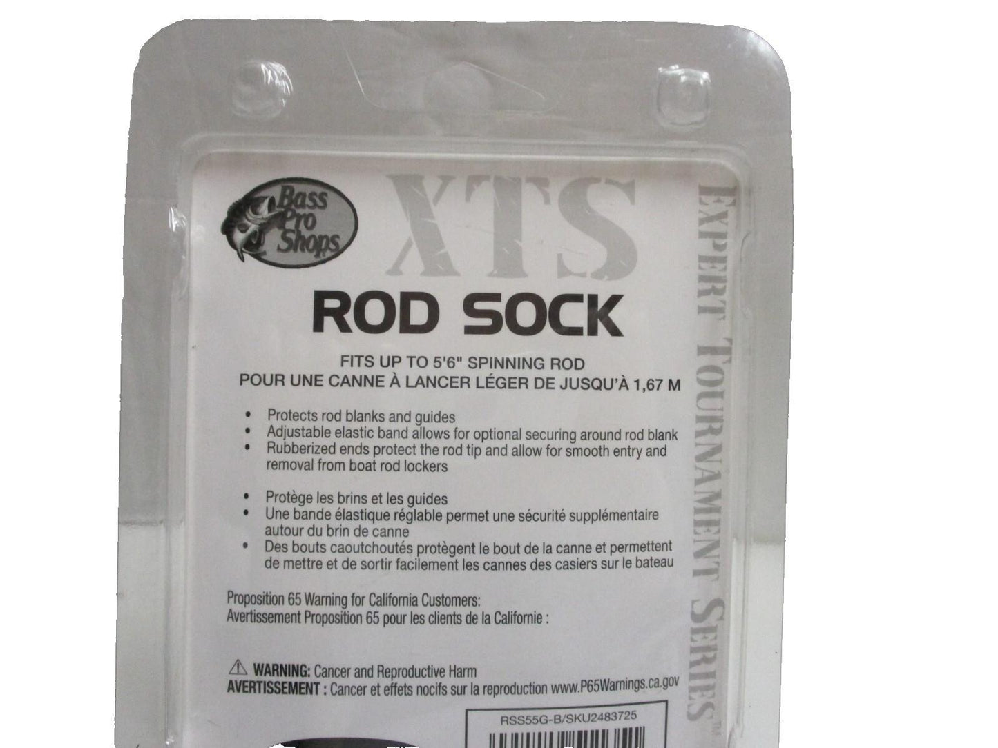 Bass Pro Shop XTS Rod Sock Expert Tournament Series Grey 5'-6"
