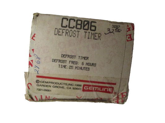 Gemline  CC806  Refrigerator  Defrost Timer