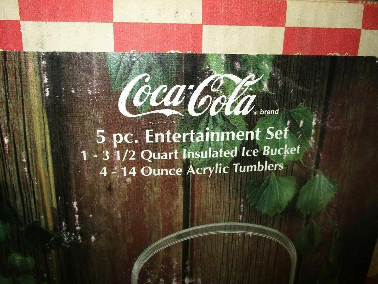 Coca Cola 5pc. Drinkware Set Ice Bucket & Tumbler Set New Old Stock