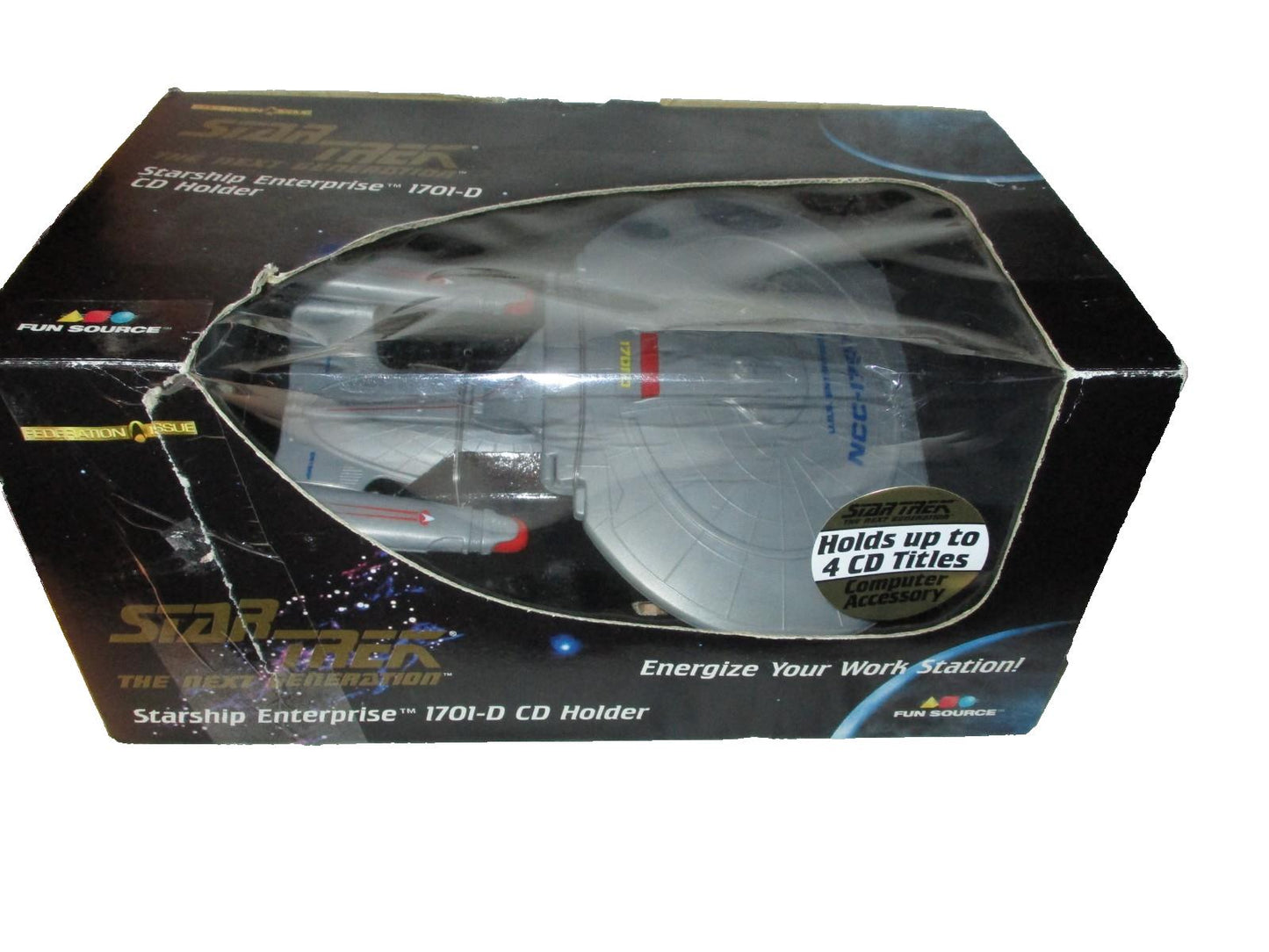 Fun Source Starship Enterprise 1701-D CD Holder 1997 Vintage.
