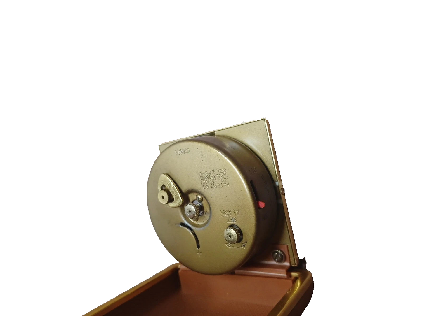 Vintage Equity Gold Vintage Travel Alarm with Built In Case Watch