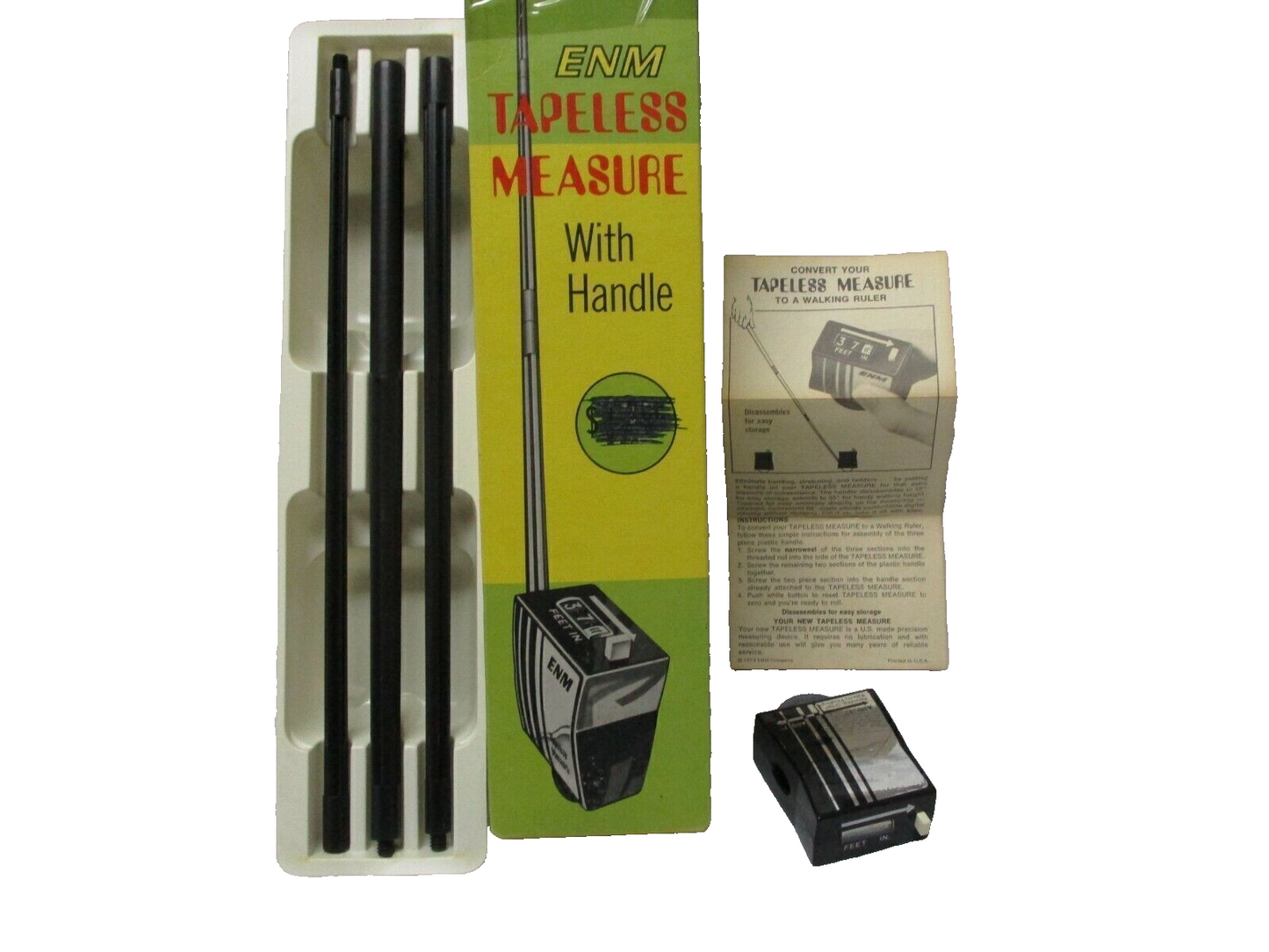 Vintage ENM Tapeless Measure Made in USA Measuring Wheel Tested Working