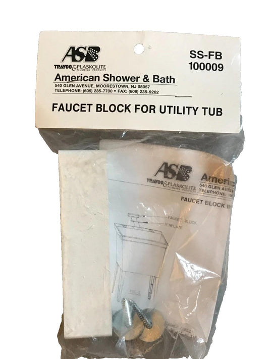 American Shower And Bath Faucet Block for Utility Tub SS-FB 100009
