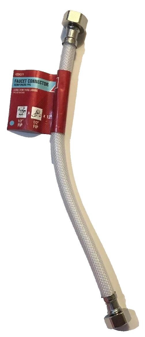 12" Faucet Connector  1/2 x 1/2" FIP Reinforced PVC 4334371