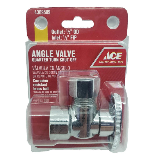 ACE Angle Valve Quarter Turn Shut Off   1/2"  1/2"    #4309589