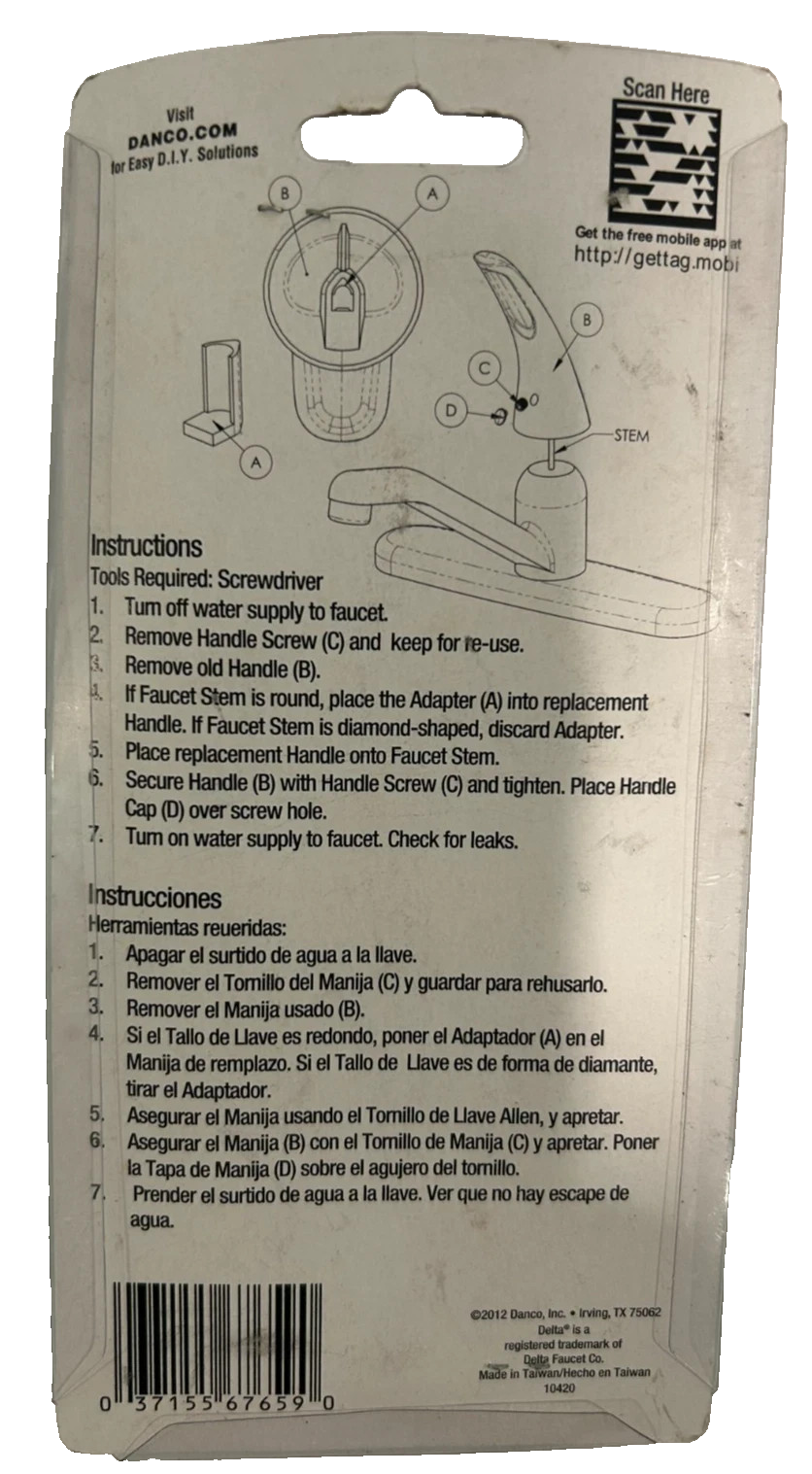 DANCO 10420 Replacement Sink Handle For Delta 70/212 Ball