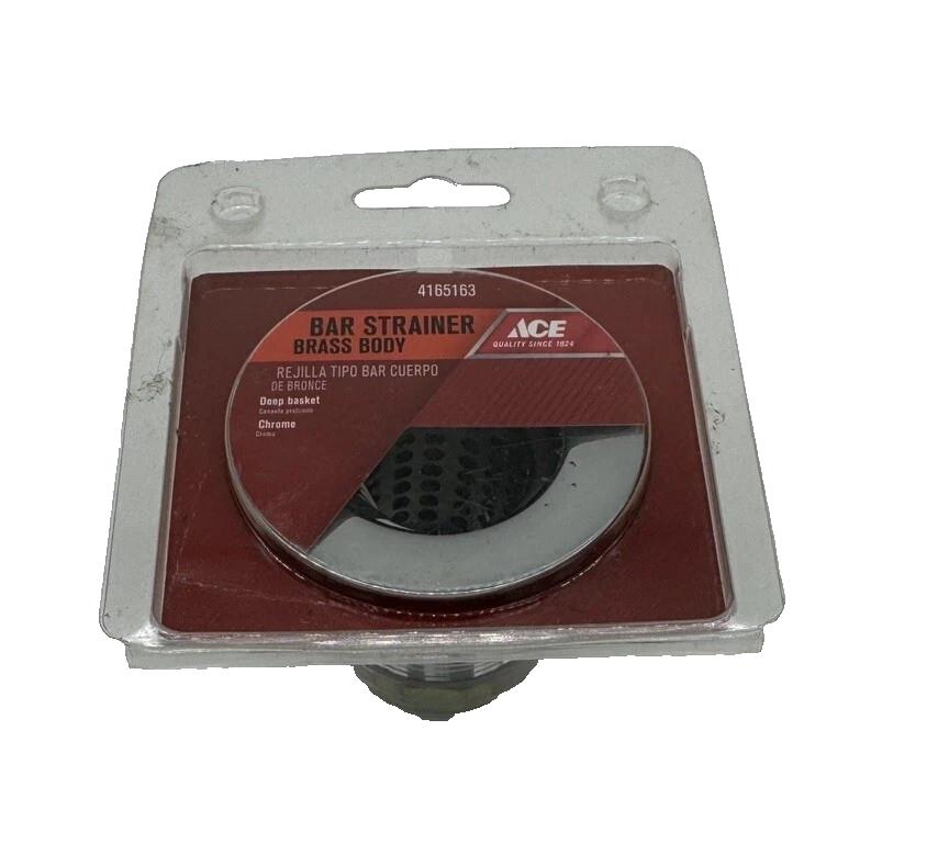 ACE BAR STRAINER Brass Body  4165163  Chrome