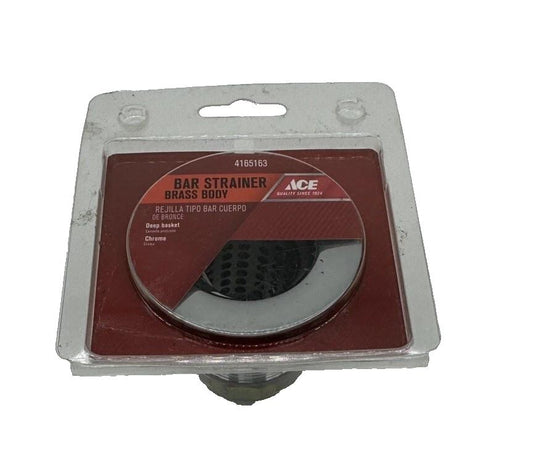 ACE BAR STRAINER Brass Body  4165163  Chrome
