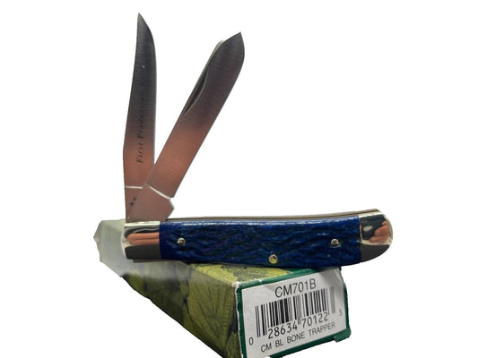 Coleman  Knife Blue Bone Stockman Trapper Congress Sowbelly  Pocket Knife w/Box