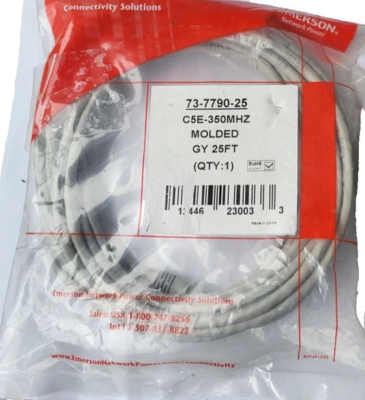 EMERSON C5E-350MHZ 73-7790-25 MOLDED GY 25FT CORDSET (R2S5.3) Ethernet