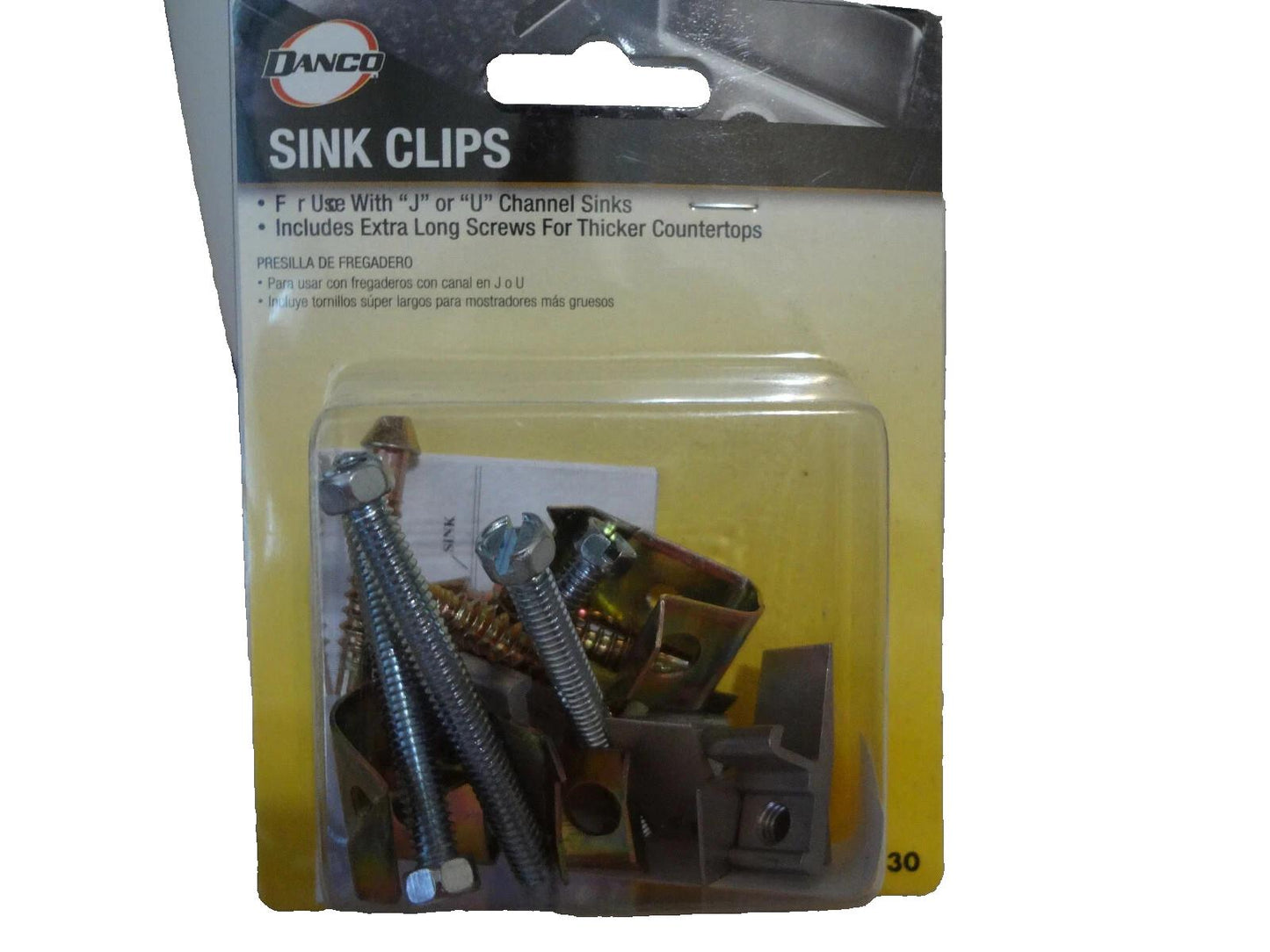 Danco Sink Clips #10530 - For Use with "J" or "U" channel sinks