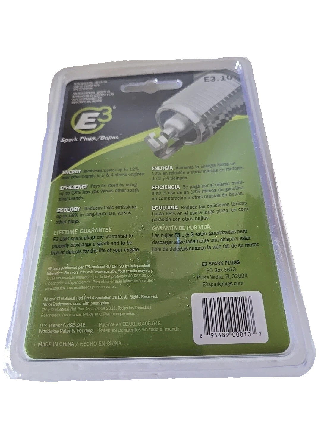 E3 Spark Plug E3.10 For Lawnmowers Snowblower Small Engines Energy Efficiency